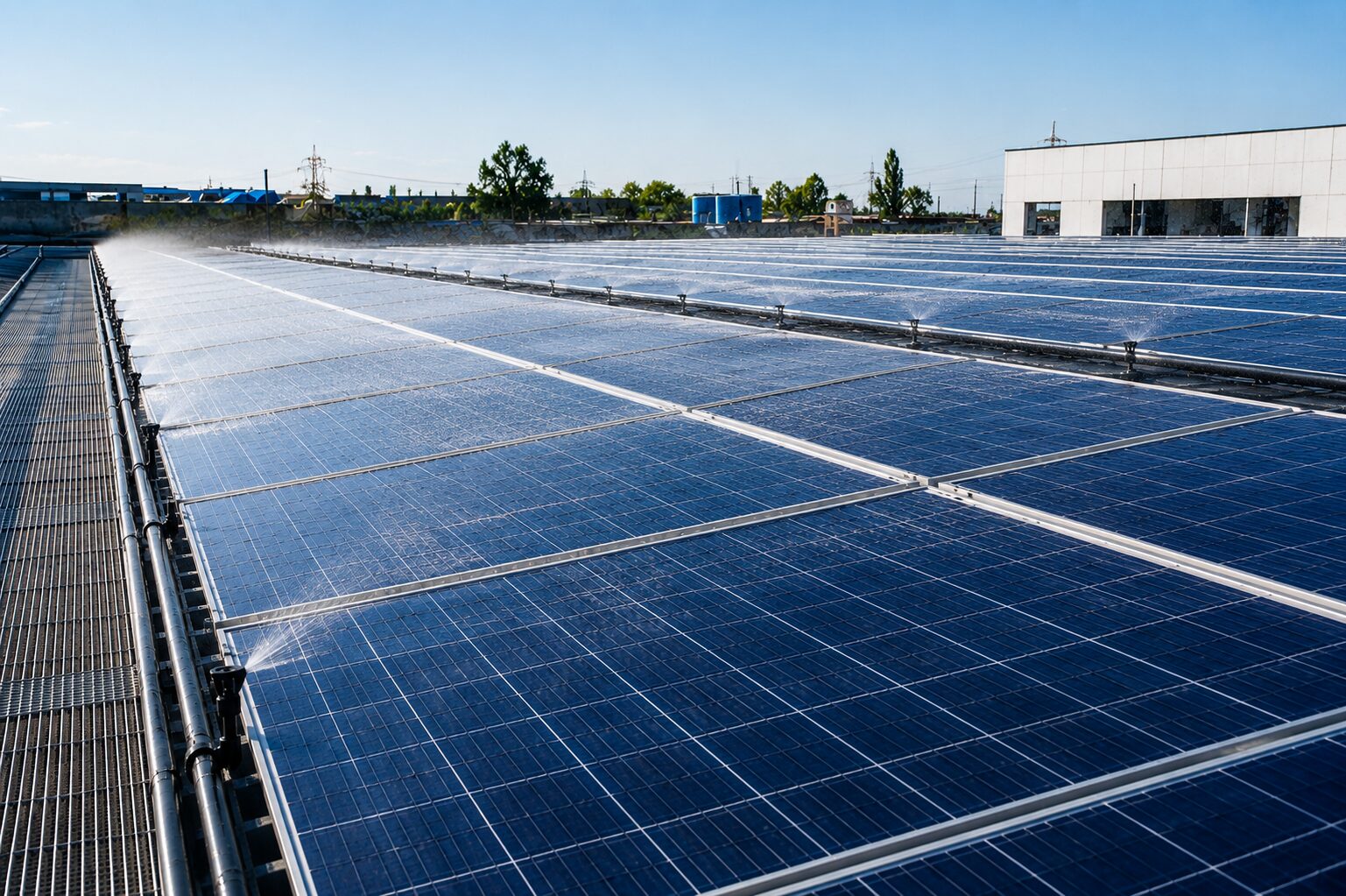 Industrial factory rooftop solar cleaning Port Qasim SITE Karachi – Mukhlis Fertigo