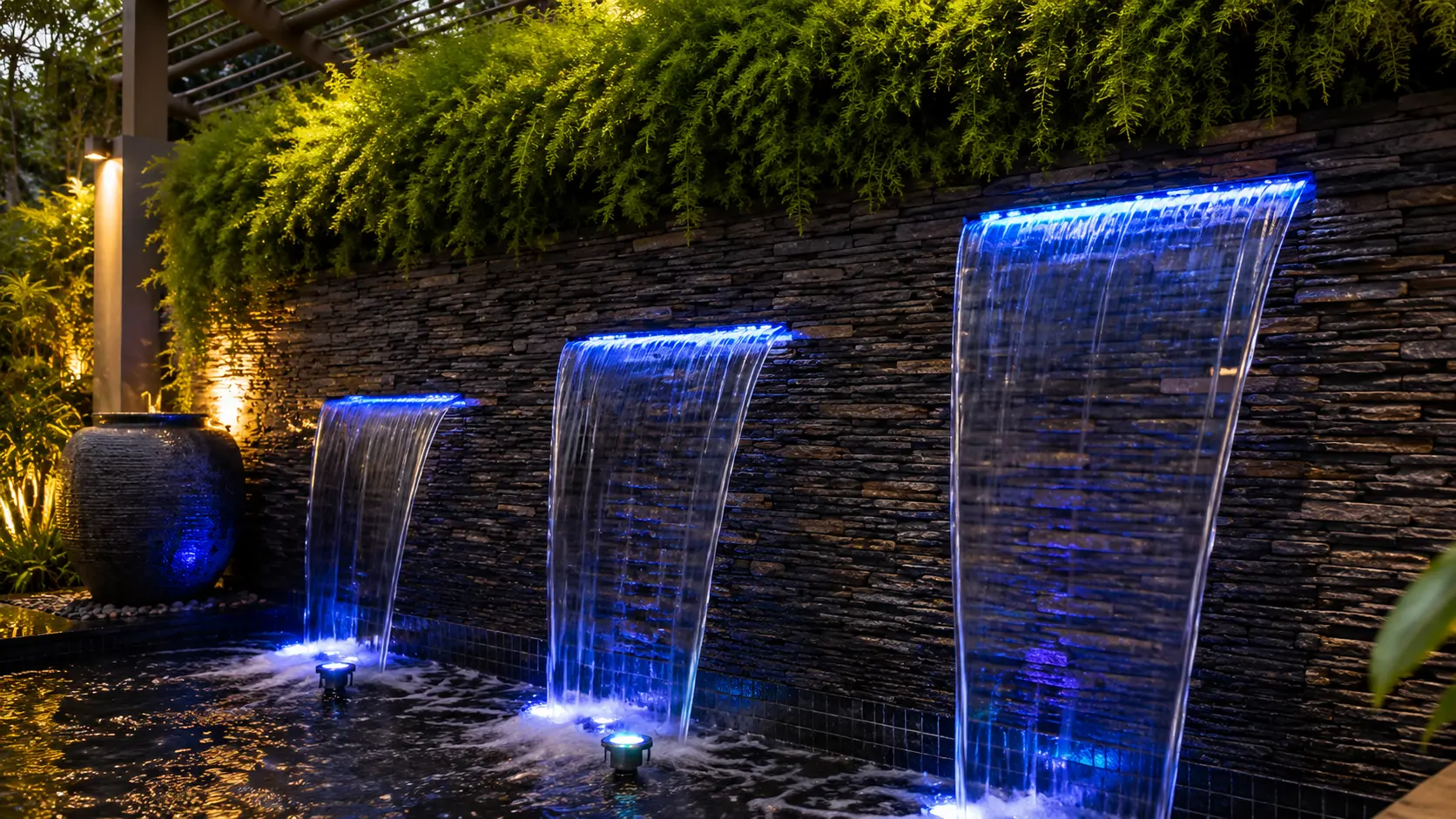 Waterfall water body built in Karachi – Mukhlis Fertigo